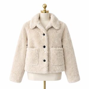 Sanctuary Sherpa Jacket Size‎ M Teddy Bear Coat Beige Anthropologie